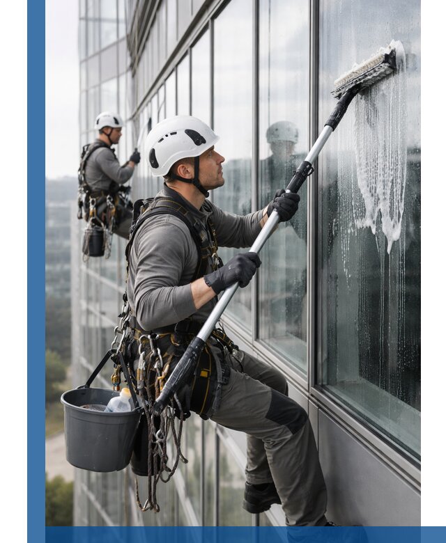 Высотная мойка сплошного остекления с выездом в Рассказове