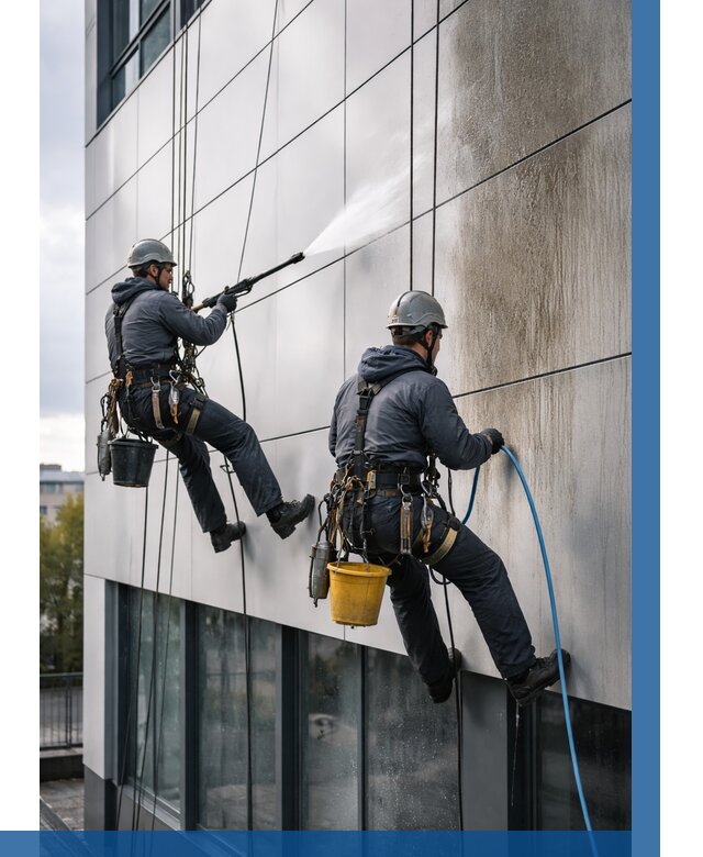 Мойка фасада из композита в Рассказове по цене от 306 р. | ВЫСОТНИК-Рсз