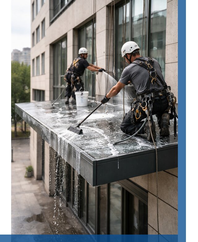 Мойка козырьков и навесов в Рассказове от 3575 р. | ВЫСОТНИК-Рсз