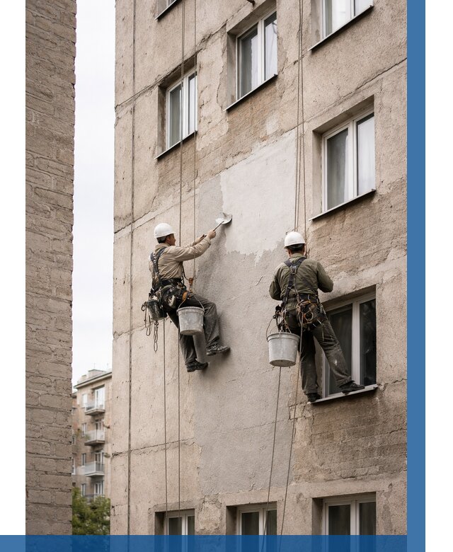 Косметический ремонт фасада в Рассказове от 1124 р. | ВЫСОТНИК-Рсз