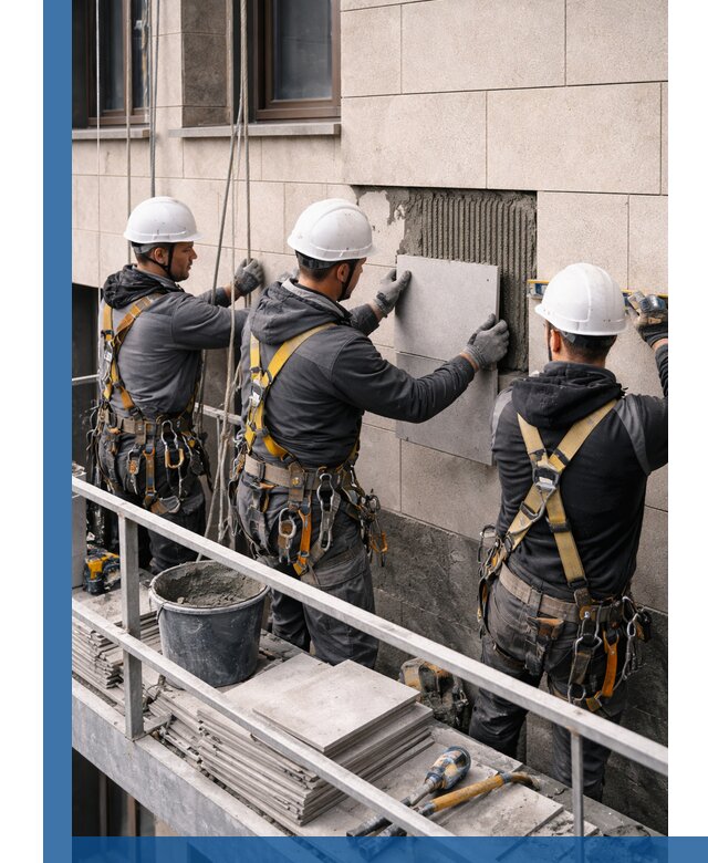 Ремонт облицовки фасада плиткой в Рассказове с гарантией