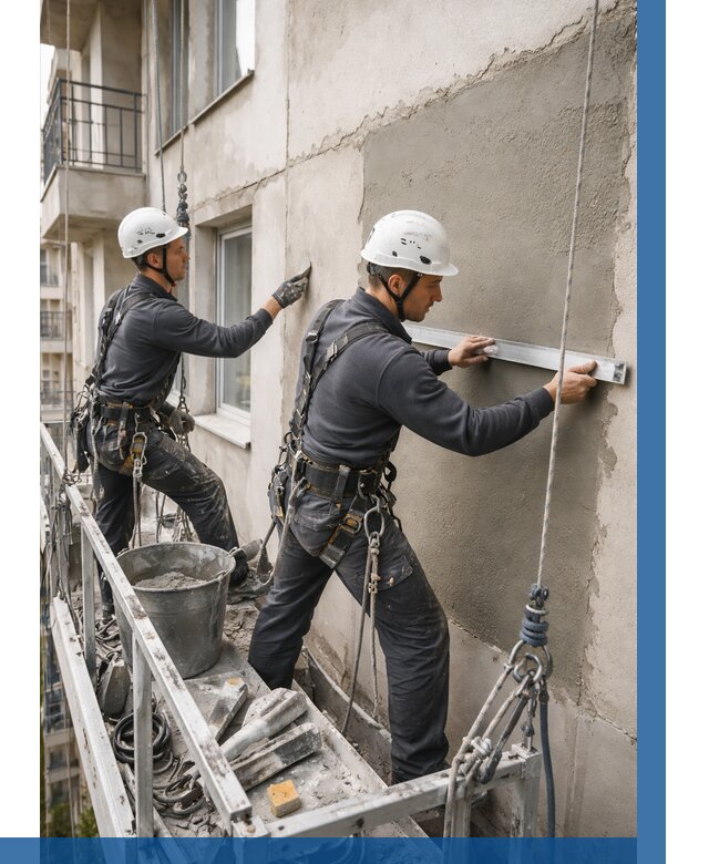 Штукатурка фасада на высоте в Рассказове от 919 р. | ВЫСОТНИК-Рсз