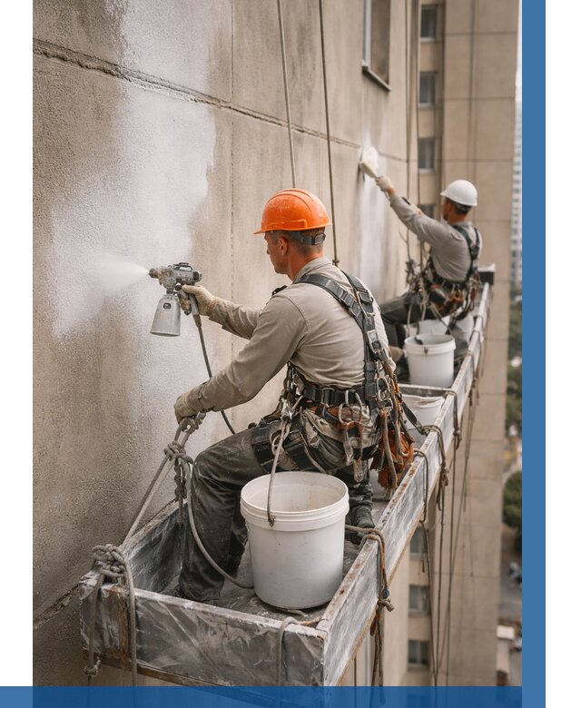 Грунтовка фасада на высоте в Рассказове от 123 р. | ВЫСОТНИК-Рсз