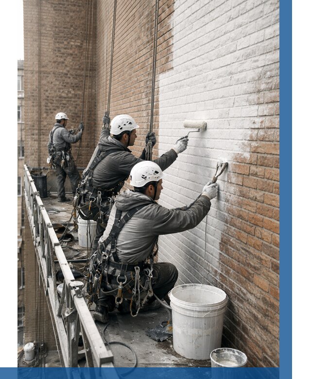 Покраска кирпичного фасада в Рассказове от 358 р. | ВЫСОТНИК-Рсз