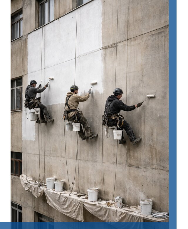 Покраска бетонного фасада в Рассказове от 358 р за м2 | ВЫСОТНИК-Рсз