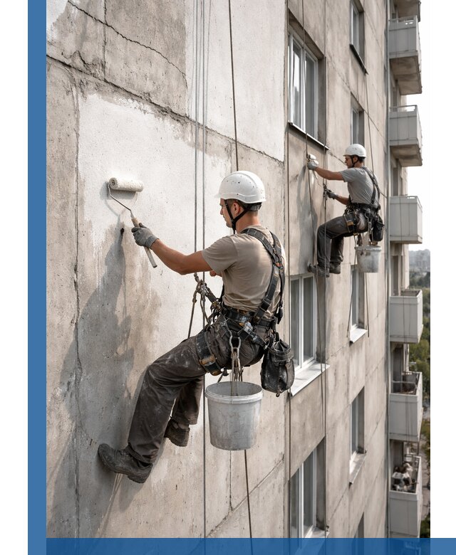 Покраска бетонного фасада в Рассказове для жилых и промышленных объектов