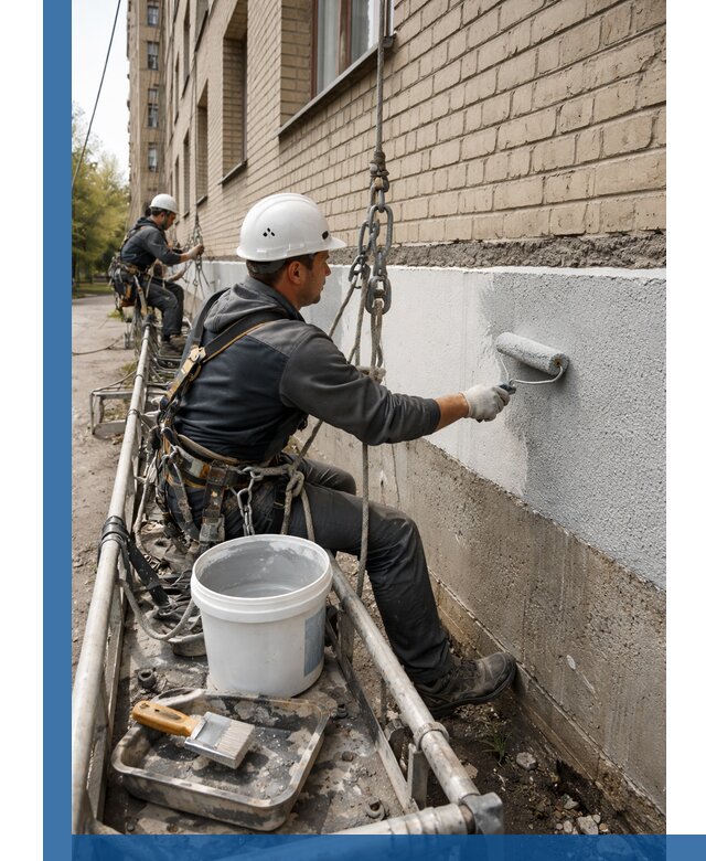 Окраска цоколя здания в Рассказове профессионально и надежно