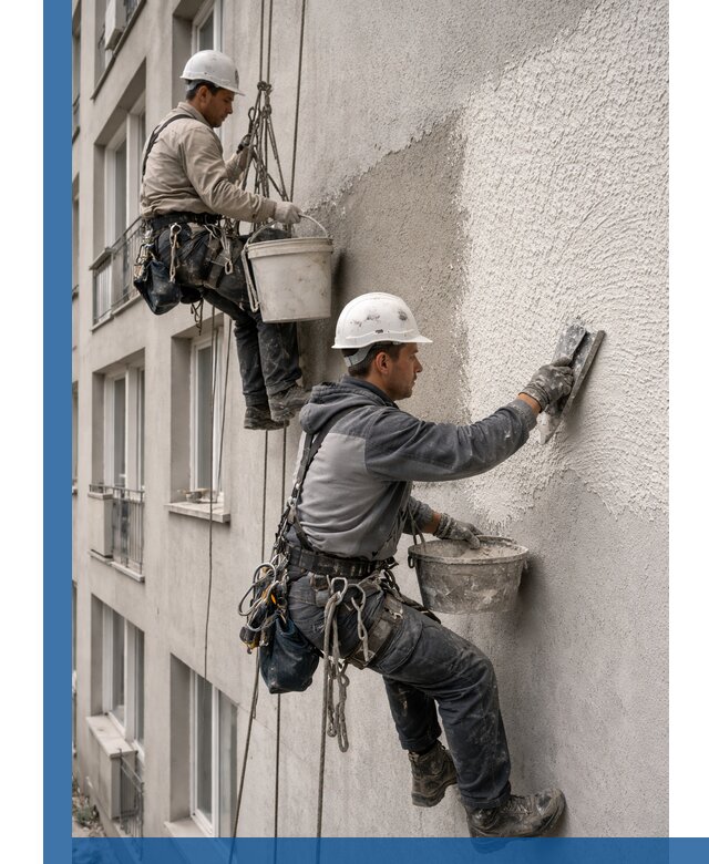 Нанесение декоративной штукатурки короед на фасад в Рассказове