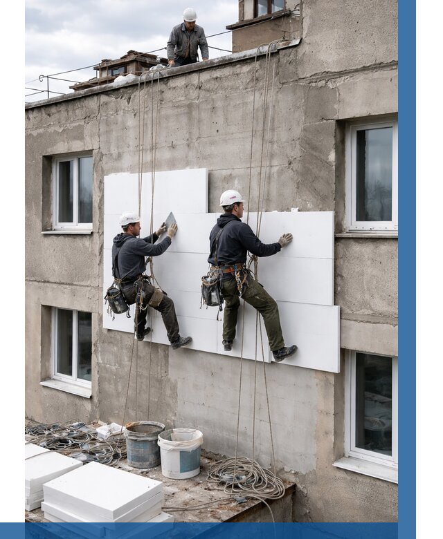 Утепление фасада пенополистиролом в Рассказове от 1839 р. | ВЫСОТНИК-Рсз