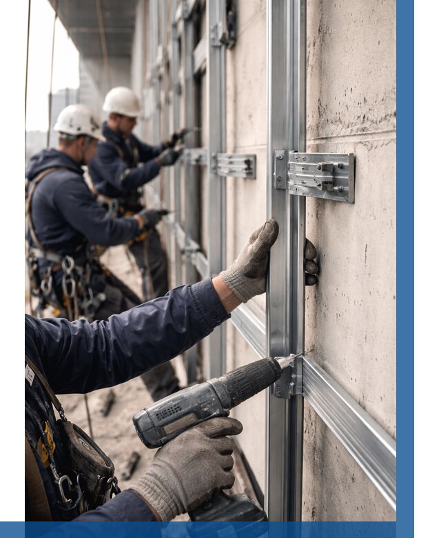 Монтаж подсистемы вентфасада в Рассказове от 868 р. | ВЫСОТНИК-Рсз