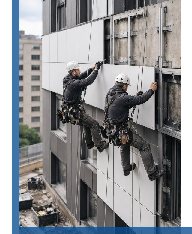 Монтаж композитных панелей фасада в Рассказове под ключ