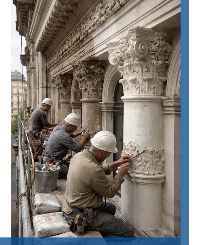 Реставрация фасадной лепнины в Рассказове от 2554 р. | ВЫСОТНИК-Рсз