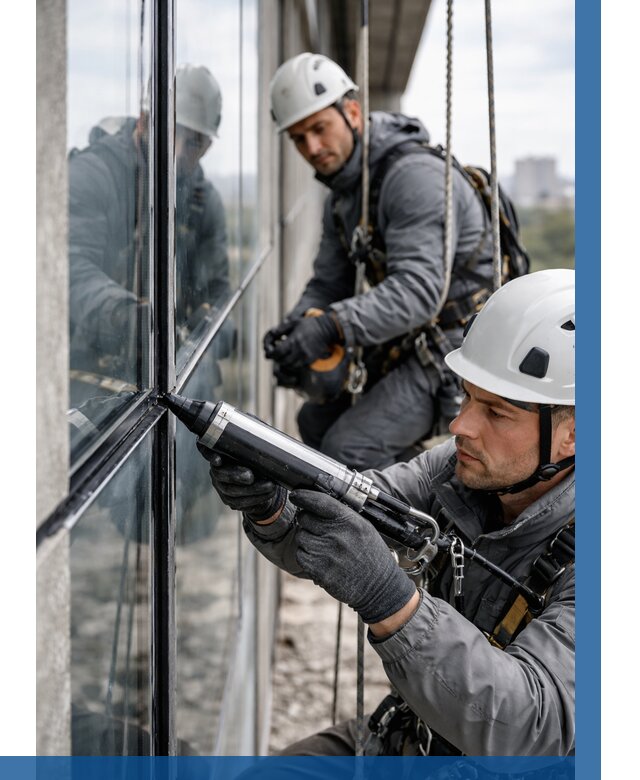 Герметизация витражных швов в Рассказове от 664 р. | ВЫСОТНИК-Рсз