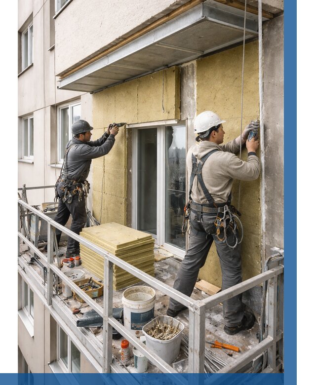 Утепление балкона снаружи в Рассказове от 1634 р. под ключ ВЫСОТНИК-Рсз