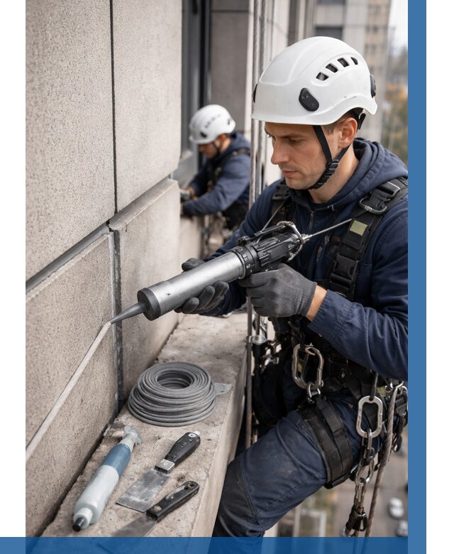 Герметизация деформационных швов фасада в Рассказове от 715 | ВЫСОТНИК-Рсз