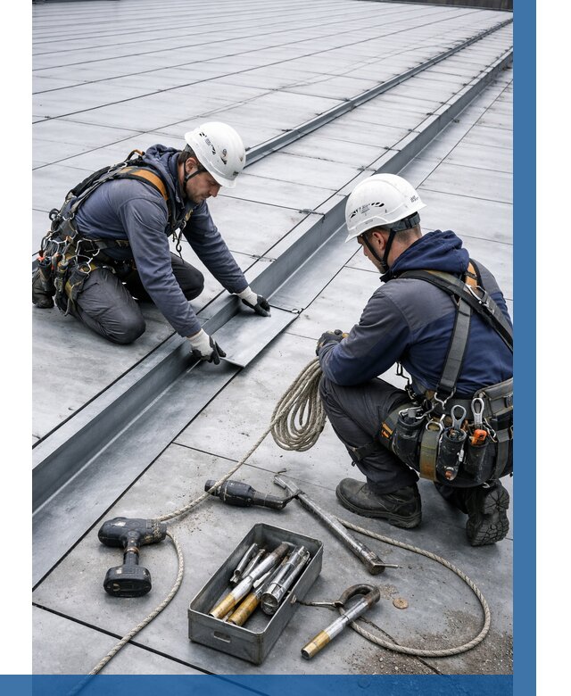 Ремонт фальцевой кровли в Рассказове от 715 р. | ВЫСОТНИК-Рсз