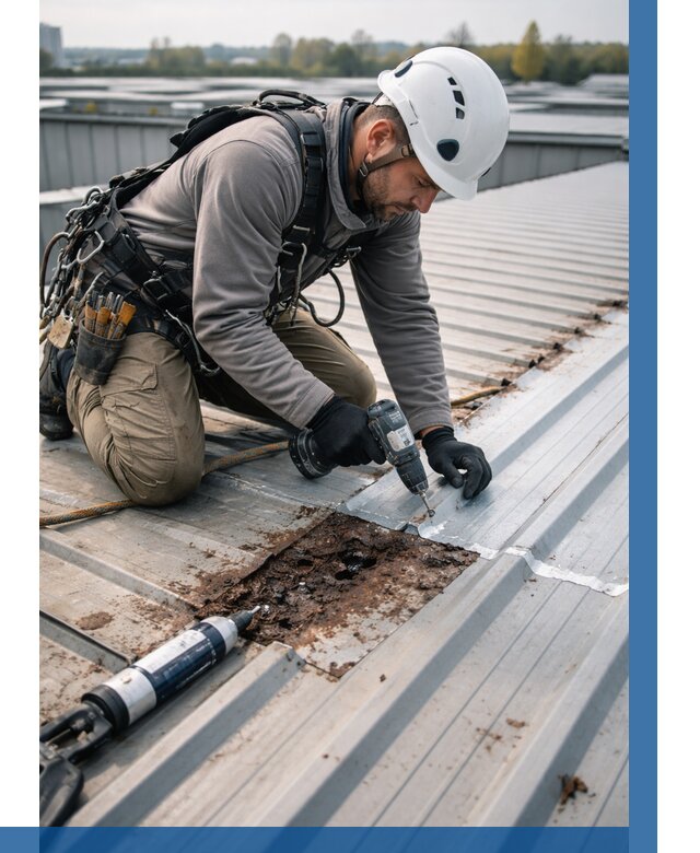 Ремонт профнастила на кровле в Рассказове от 715 р. | ВЫСОТНИК-Рсз