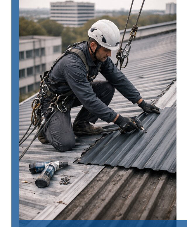 Ремонт профнастила на кровле в Рассказове, работы под ключ