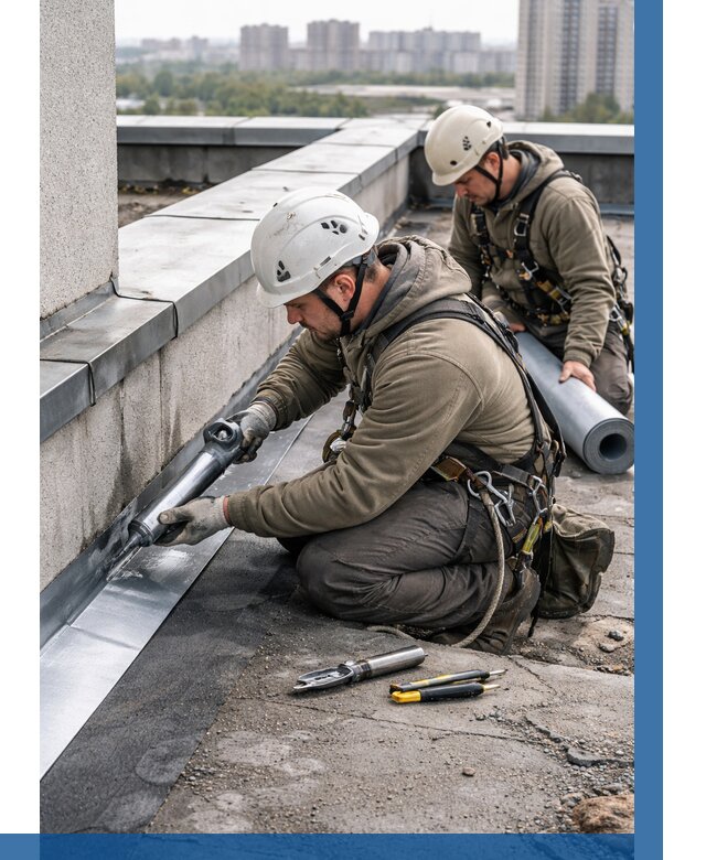 Ремонт кровельных примыканий в Рассказове от 1226 р. | ВЫСОТНИК-Рсз