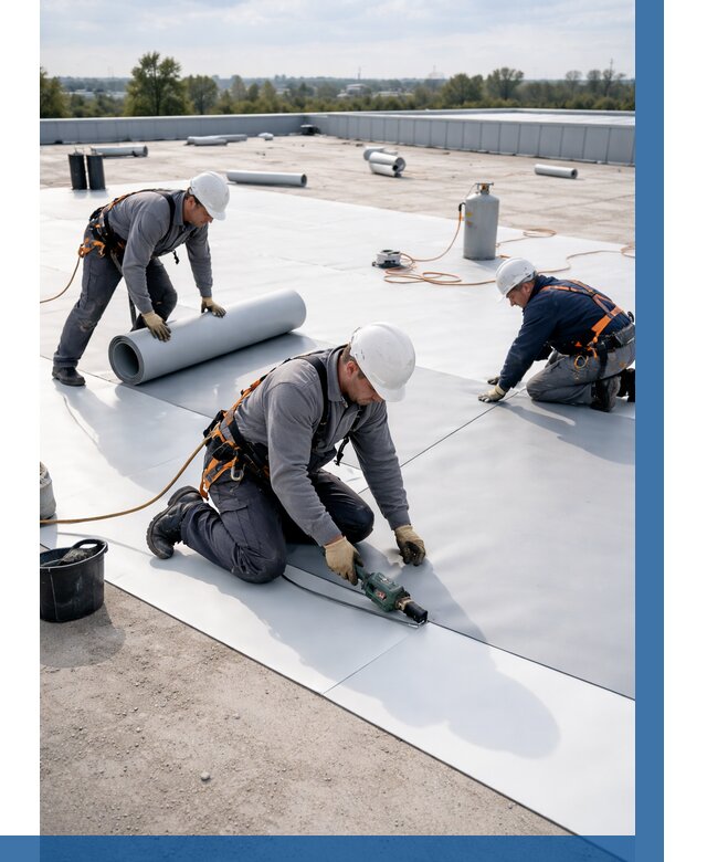 Монтаж мембранной кровли под ключ в Рассказове от 1226 р. | ВЫСОТНИК-Рсз