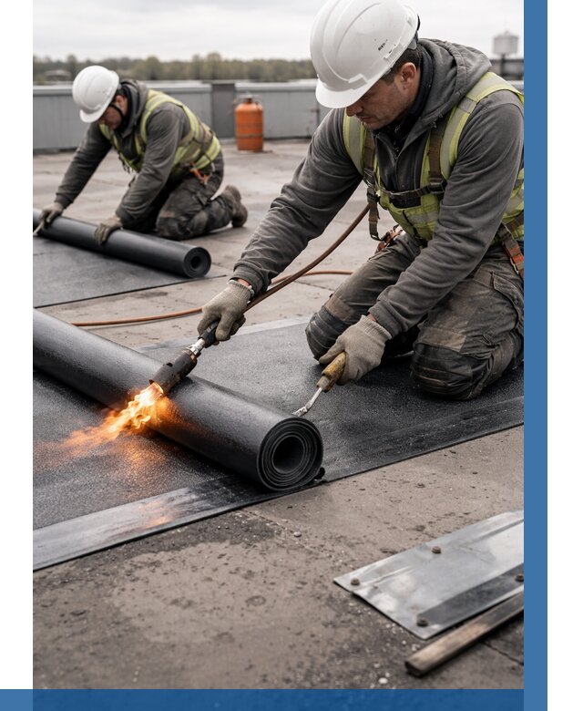 Монтаж наплавляемой кровли в Рассказове от 868 р. — ВЫСОТНИК-Рсз