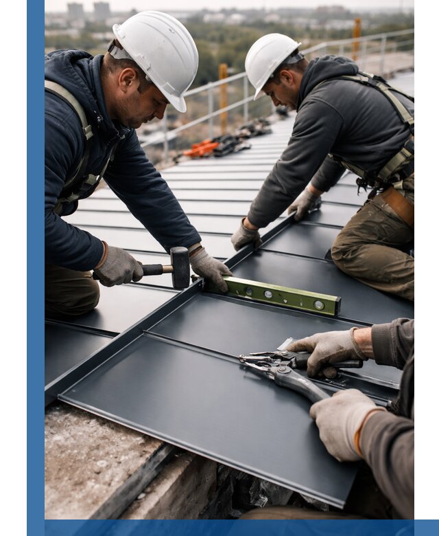 Монтаж фальцевой кровли в Рассказове для промышленных зданий