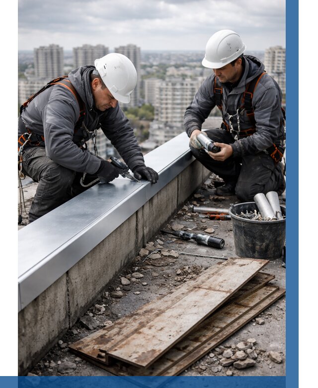 Замена парапетных крышек под ключ в Рассказове от 1226 р. | ВЫСОТНИК-Рсз