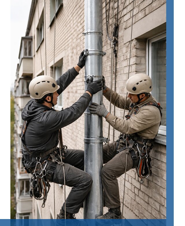 Замена водосточных труб в Рассказове от 6640 р. | ВЫСОТНИК-Рсз