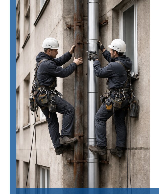 Замена водосточных труб в Рассказове: монтаж и демонтаж под ключ