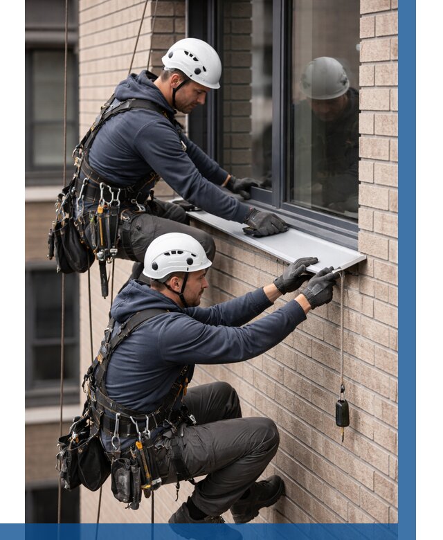 Монтаж оконных отливов под ключ в Рассказове от 3575 р. | ВЫСОТНИК-Рсз