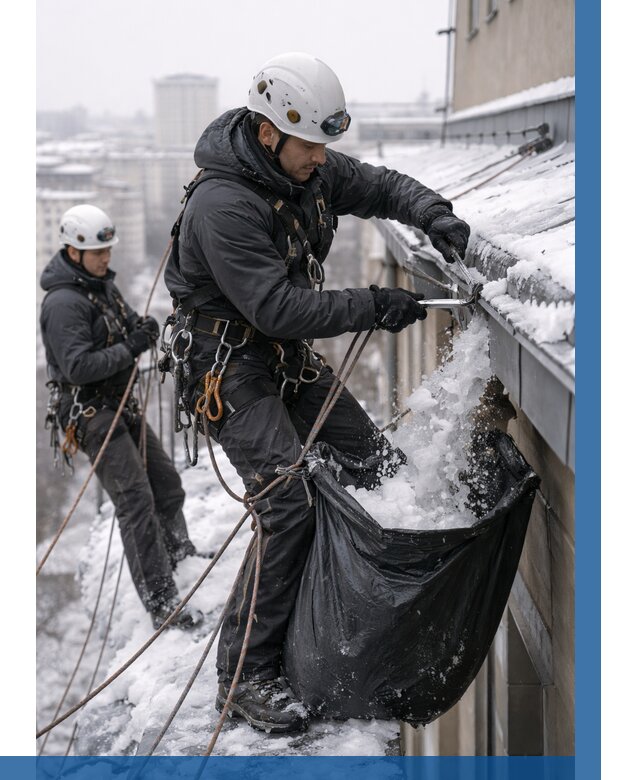 Аварийная очистка крыши в Рассказове под ключ от 306 р. | ВЫСОТНИК-Рсз