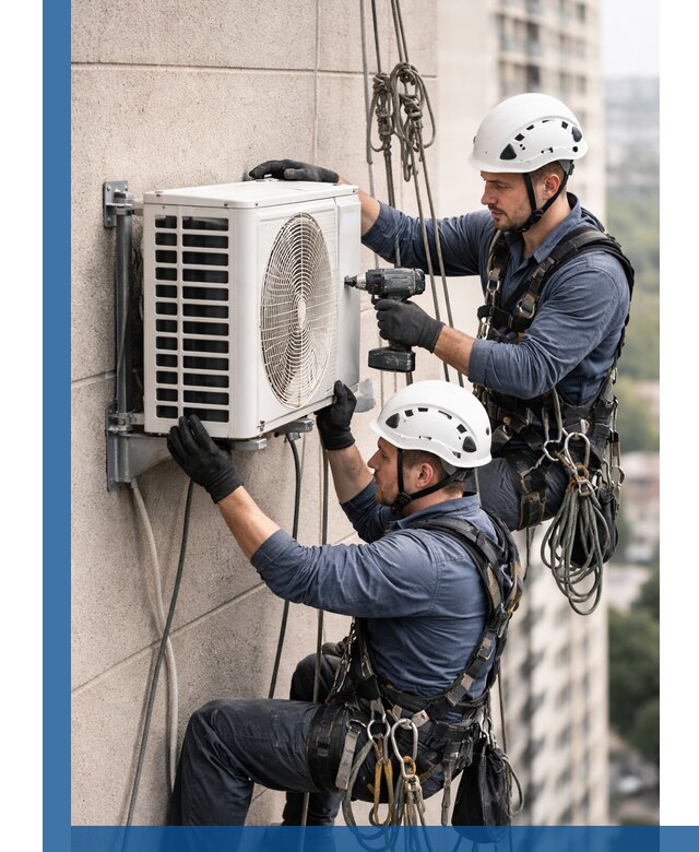 Монтаж внешнего блока кондиционера в Рассказове установка и крепление