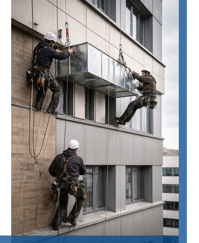 Монтаж воздуховодов на фасаде в Рассказове от 1532 р. | ВЫСОТНИК-Рсз