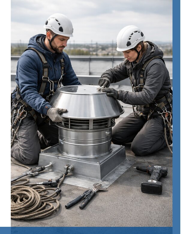 Установка дефлекторов на кровле в Рассказове от 4597 р. | ВЫСОТНИК-Рсз