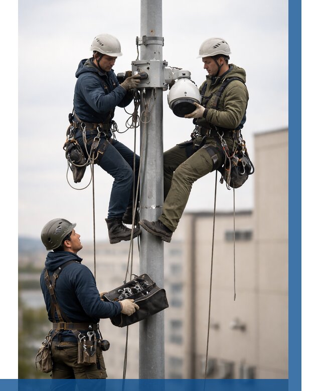 Установка видеокамер на мачте в Рассказове от 8683 р. | ВЫСОТНИК-Рсз