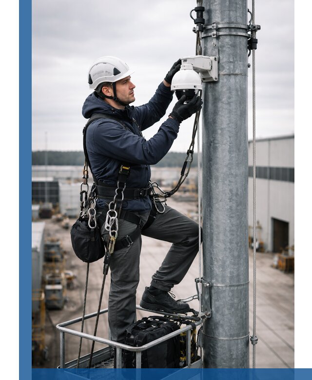 Профессиональная установка видеокамер на мачте в Рассказове