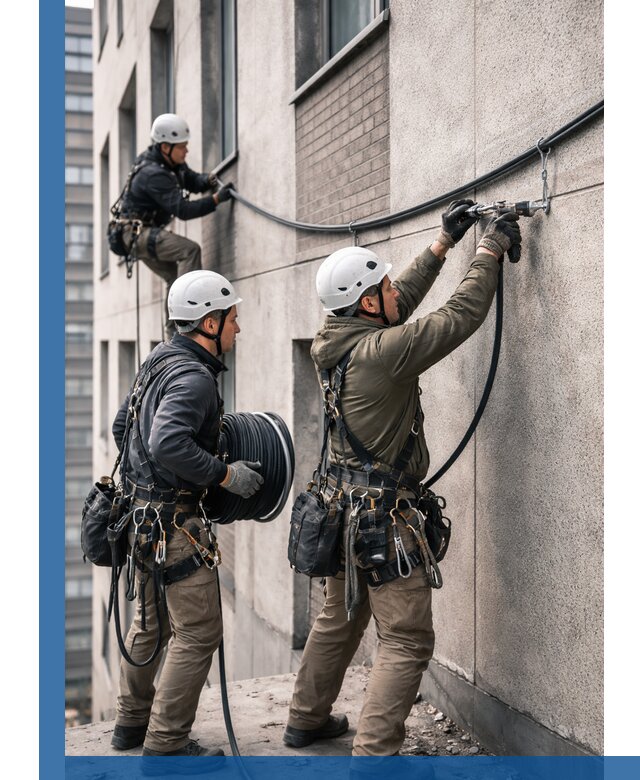 Прокладка кабеля по фасаду в Рассказове, профессиональный монтаж