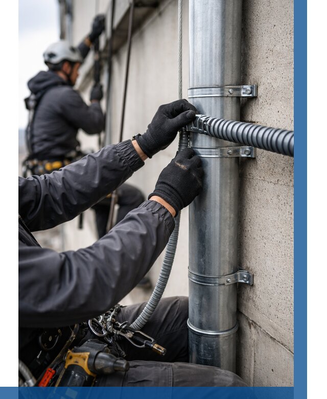 Монтаж гофры для кабеля в Рассказове от 306 р. | ВЫСОТНИК-Рсз