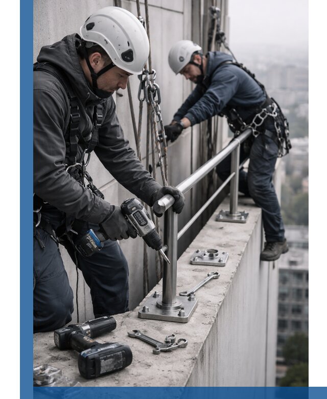 Монтаж перил на высоте в Рассказове для жилых и промобъектов