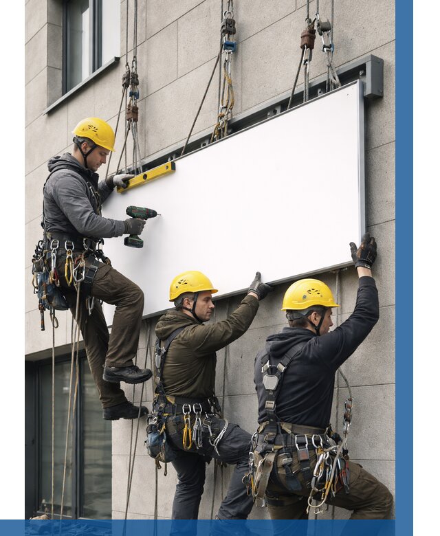 Монтаж рекламной вывески в Рассказове от 8172 р. | ВЫСОТНИК-Рсз