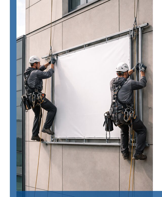 Монтаж наружной рекламной вывески в Рассказове под ключ