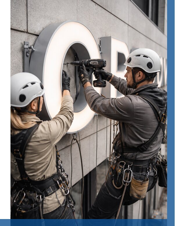 Монтаж световых букв в Рассказове от 3065 р. под ключ ВЫСОТНИК-Рсз