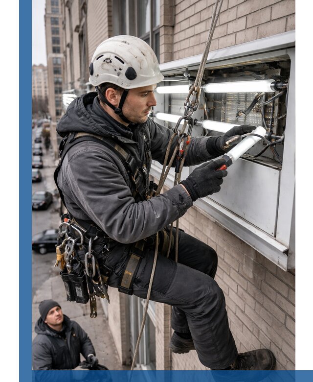 Профессиональная замена ламп в наружной вывеске в Рассказове