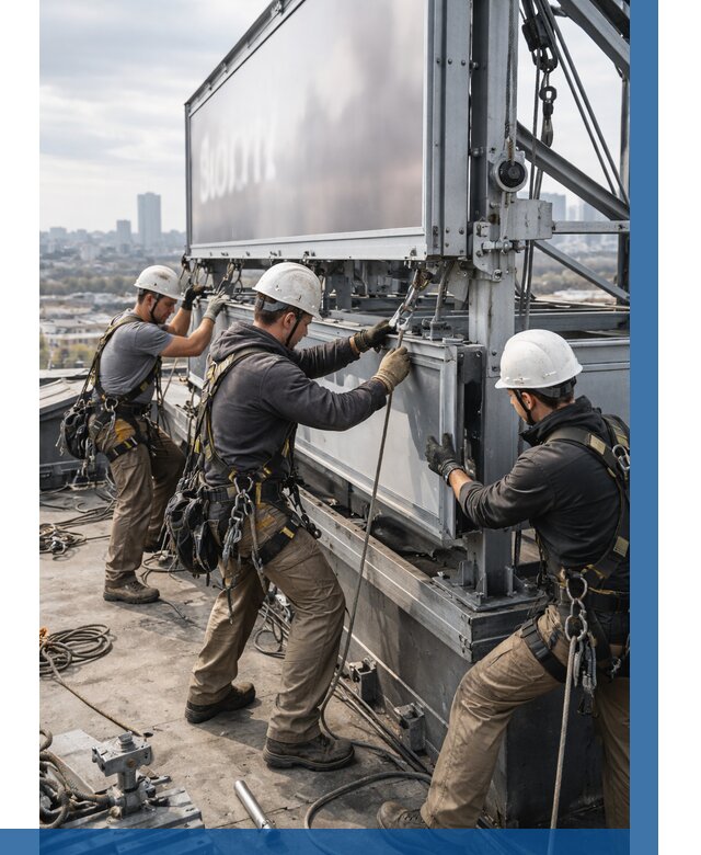 Монтаж крышной рекламной конструкции в Рассказове от 61290 р.|ВЫСОТНИК-Рсз