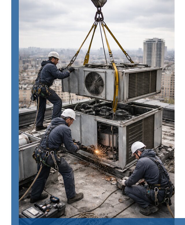 Демонтаж крышной установки в Рассказове любой сложности