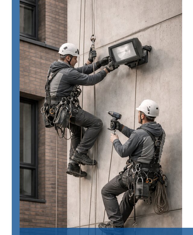 Профессиональный монтаж фасадных прожекторов в Рассказове под ключ