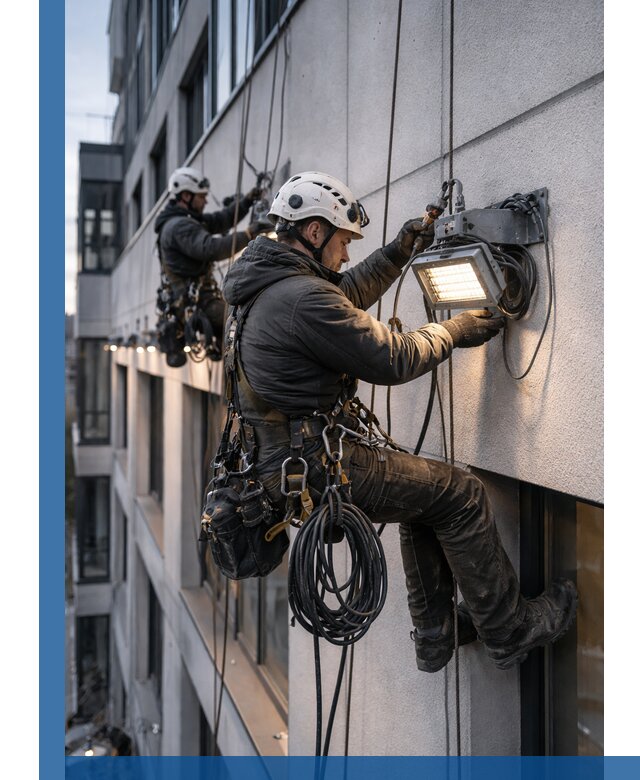 Монтаж фасадного освещения в Рассказове установка и подключение