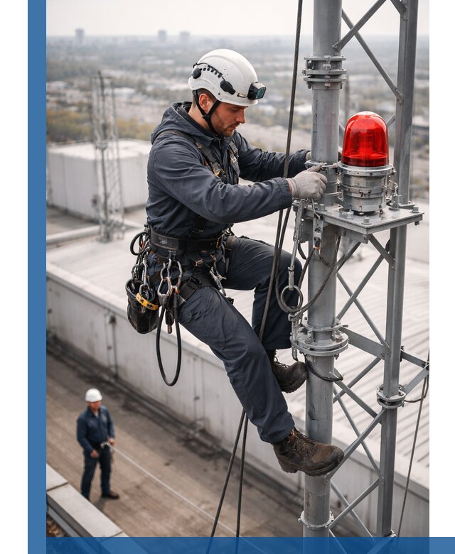 Монтаж заградительных огней и обслуживание объектов в Рассказове