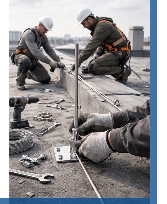 Монтаж молниезащиты на кровле в Рассказове цена от 25538 р. | ВЫСОТНИК-Рсз