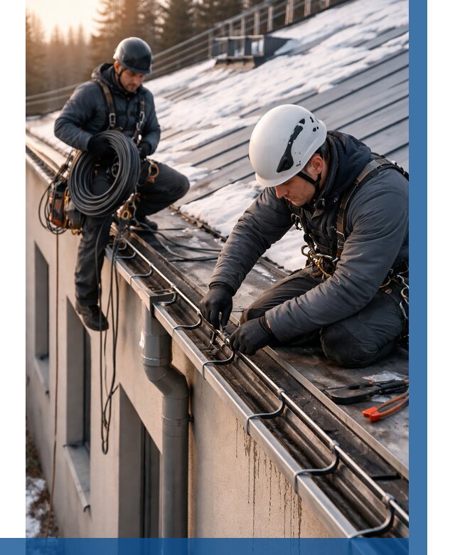 Монтаж греющего кабеля на кровле в Рассказове от 460 р. | ВЫСОТНИК-Рсз